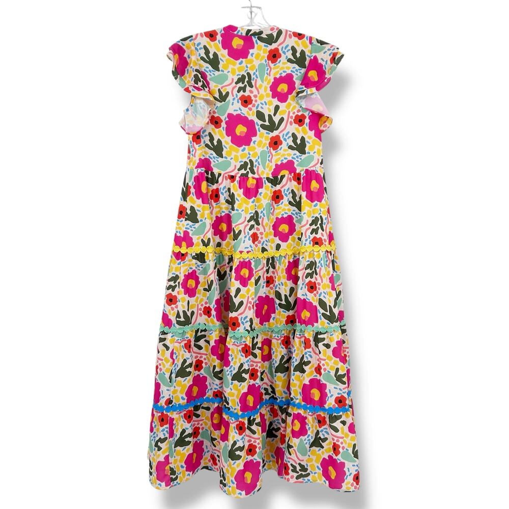 Crosby by Mollie Burch Pink Napa Maxi Dress Monet’s Garden Floral XS Spring - Picture 9 of 12